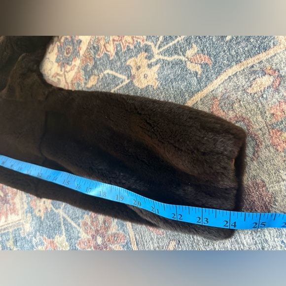 MINK COAT  JACKET WITH FOX TRIMMED HOOD Size Small - Picture 9 of 16